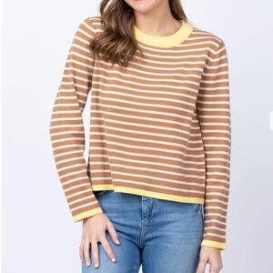 XiRENA Maxwell Sweater in Camel Stripe